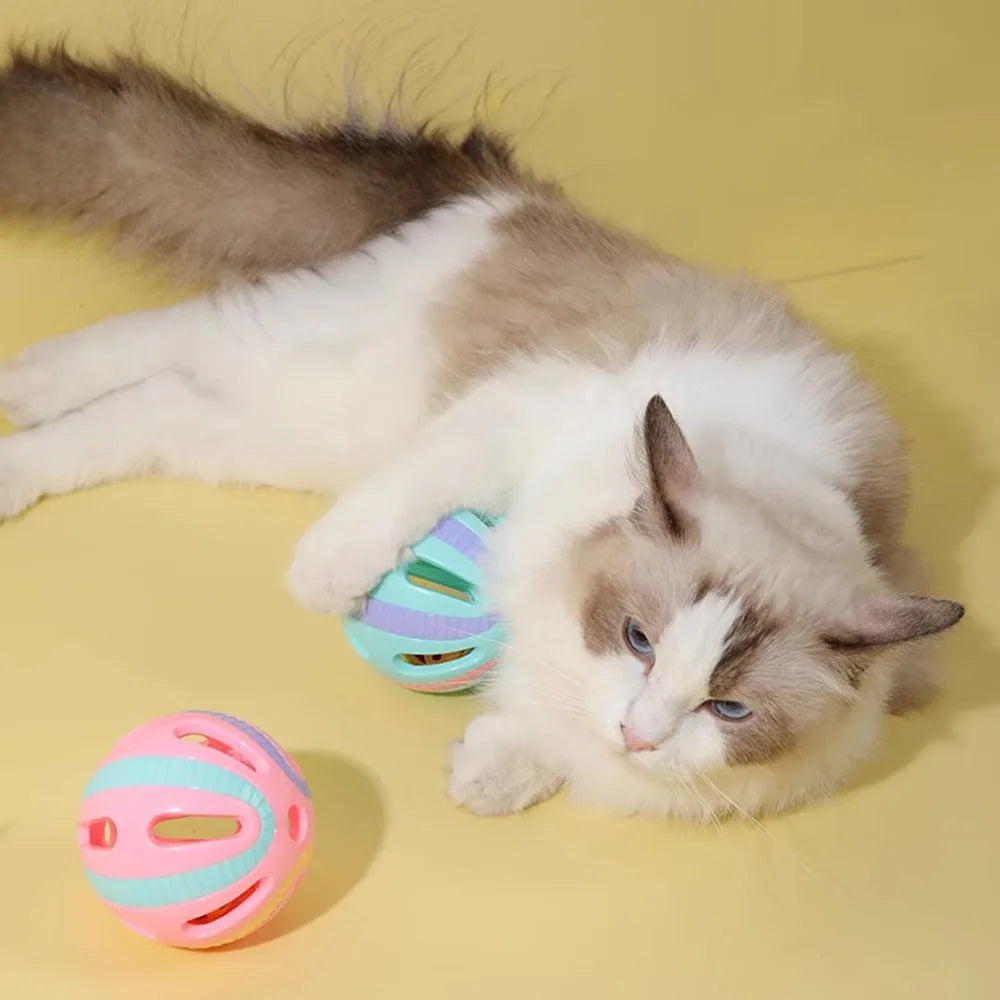 Cat Toys Self-Playing Bell Balls Durable Teaser Wand Interactive Kitten Chew Toys Energy-Burning Pet Amusement Supplies