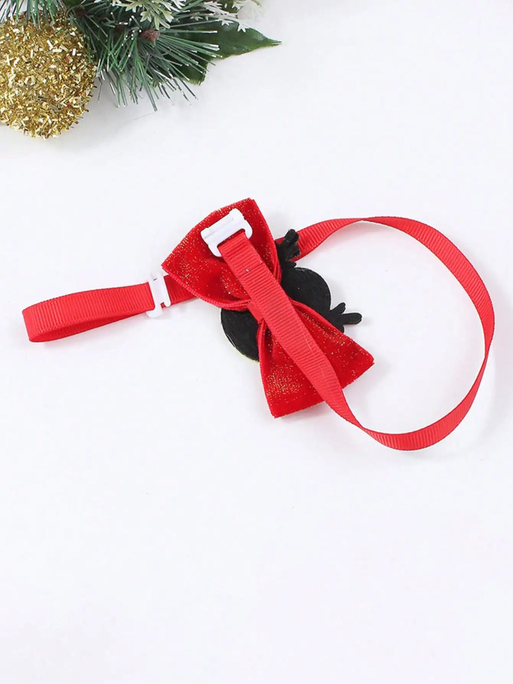 1pc Christmas Pet Bow Tie, Red With Christmas Elements, Mini Cute Tie Suitable For Pet Christmas, Creative Dog Accessories ﻿