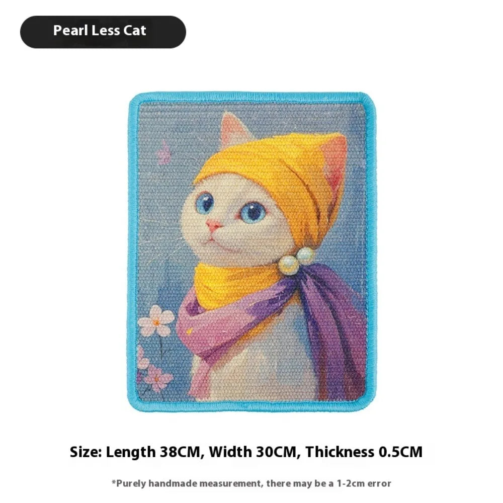 Natural Sisal Wall-Mounted Cat Scratching Board - No Mess, Space-Saving Scratch-Resistant Mat for Claw Play, Cat Accessories