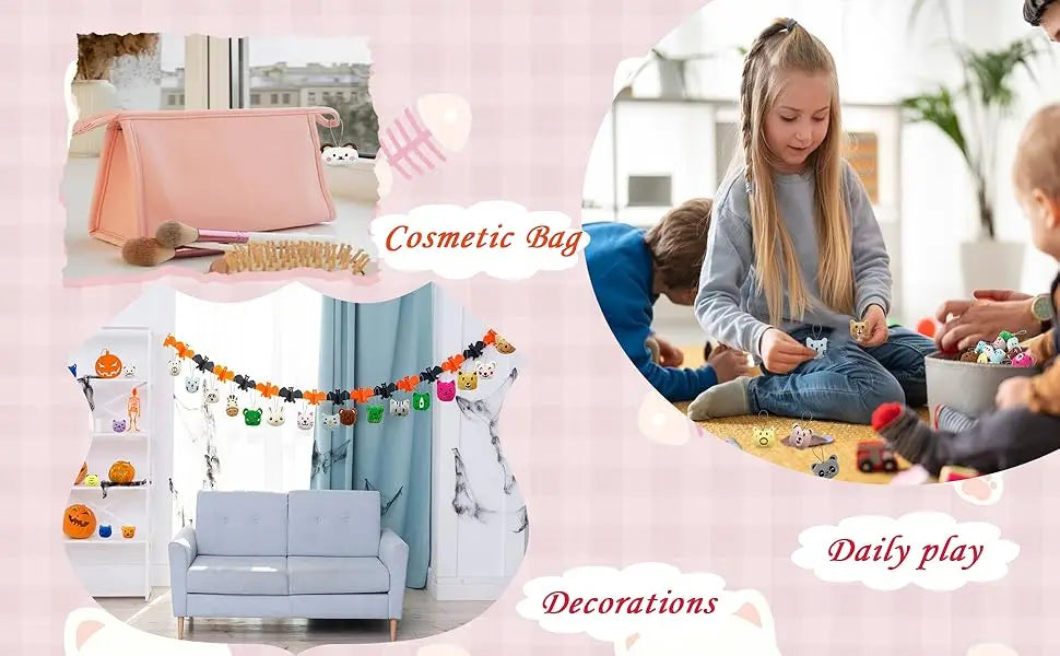 24-100Pcs Mini Animal Plush Toys Set Cute Small Animal Stuffed Toy Keychain for Party Favors for Goody Bag Easter Egg Stuffers