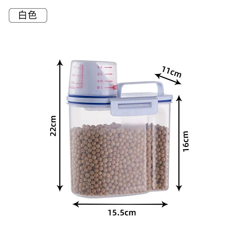 Dog Food Storage Bucket Pet Food Grain Storage Tank Kitchen Storage Rice Box Cat Food Grain Sealed Jar Dog Cat Accessories