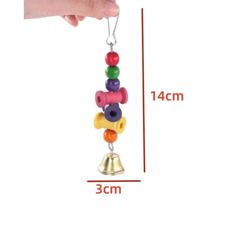 Bird and Parrot Toys Swing BirdCage Decoration Mirror Staircase Wind ChimesBird Accessories Toys for Birds juguetes para pájaros
