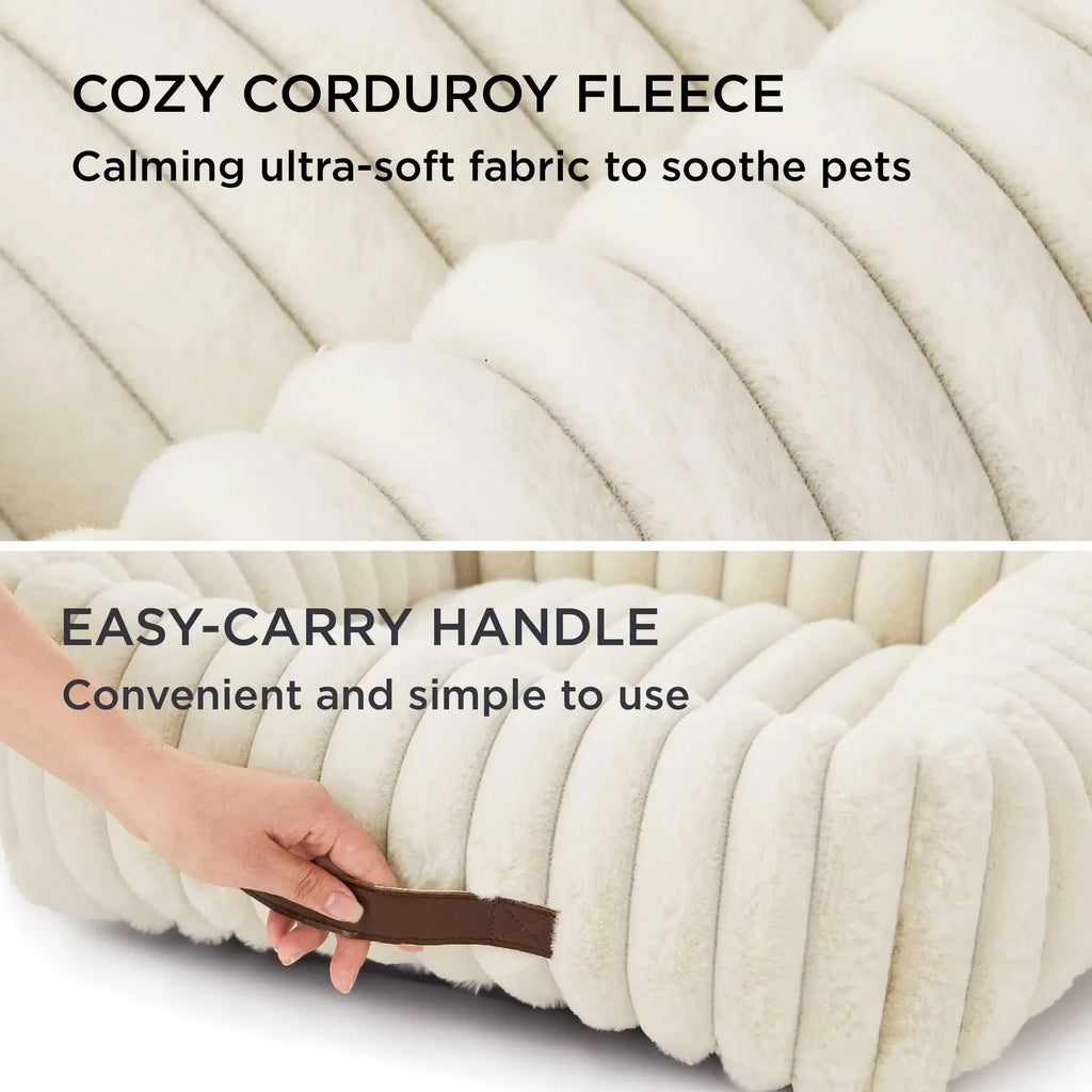Luxury Warm Bed for A Small Dog W/ Armrest Cat Nest Pet Plush Kitten Winter Sofa Puppy Bed Detachable Washed for Cat Accessories