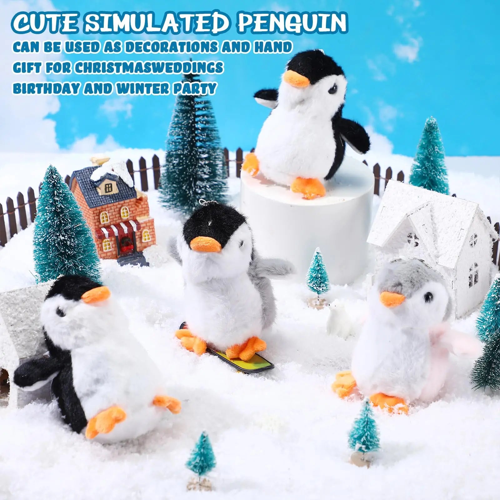 9-96Pcs Mini Stuffed Animal Penguin Plush Hanging Penguin Toys Small Penguin Keychain Valentine Stocking Stuffs Birthday Gifts