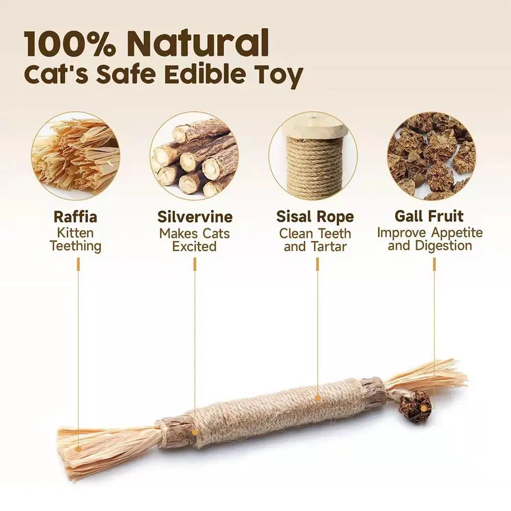 New Cat Toys Natural Matatabi Pet Cat Snacks Stick Cleans Tooth Removers Hair to Promote Digestion Silvervine Kitten Chew Toy