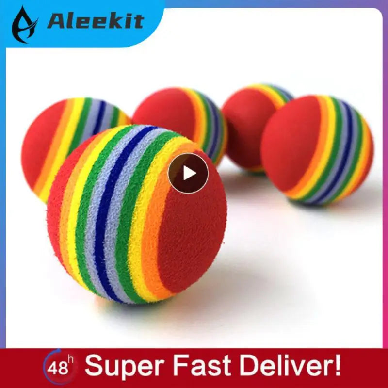 Colorful Cat Toy Interactive Ball Toys For Cats Play Chewing Rattle Scratch Foam Ball Training Cat Scratcher Cat Accessories