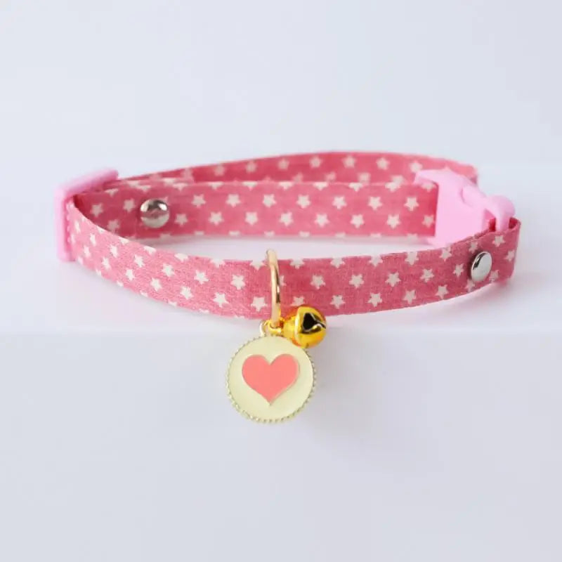 Collar Sakura Heart Fruit Cat Plaid Cat Collars Bell Cartoon Necklace Adjustable Collar for Cat Small Dog Pet Cat Accessories