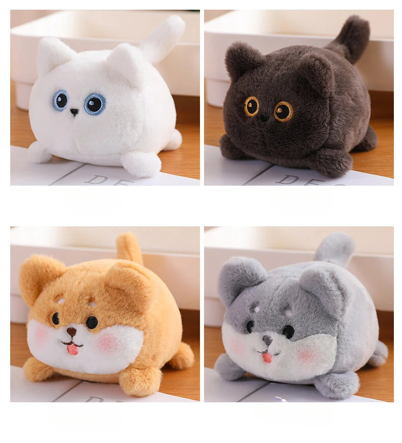 Kids Rope Simulation Animal Plush Tail Wagging Cute Cat Dog Toys for 2-4 Year Old Todder Toys Baby Christmas Birthday Gifts