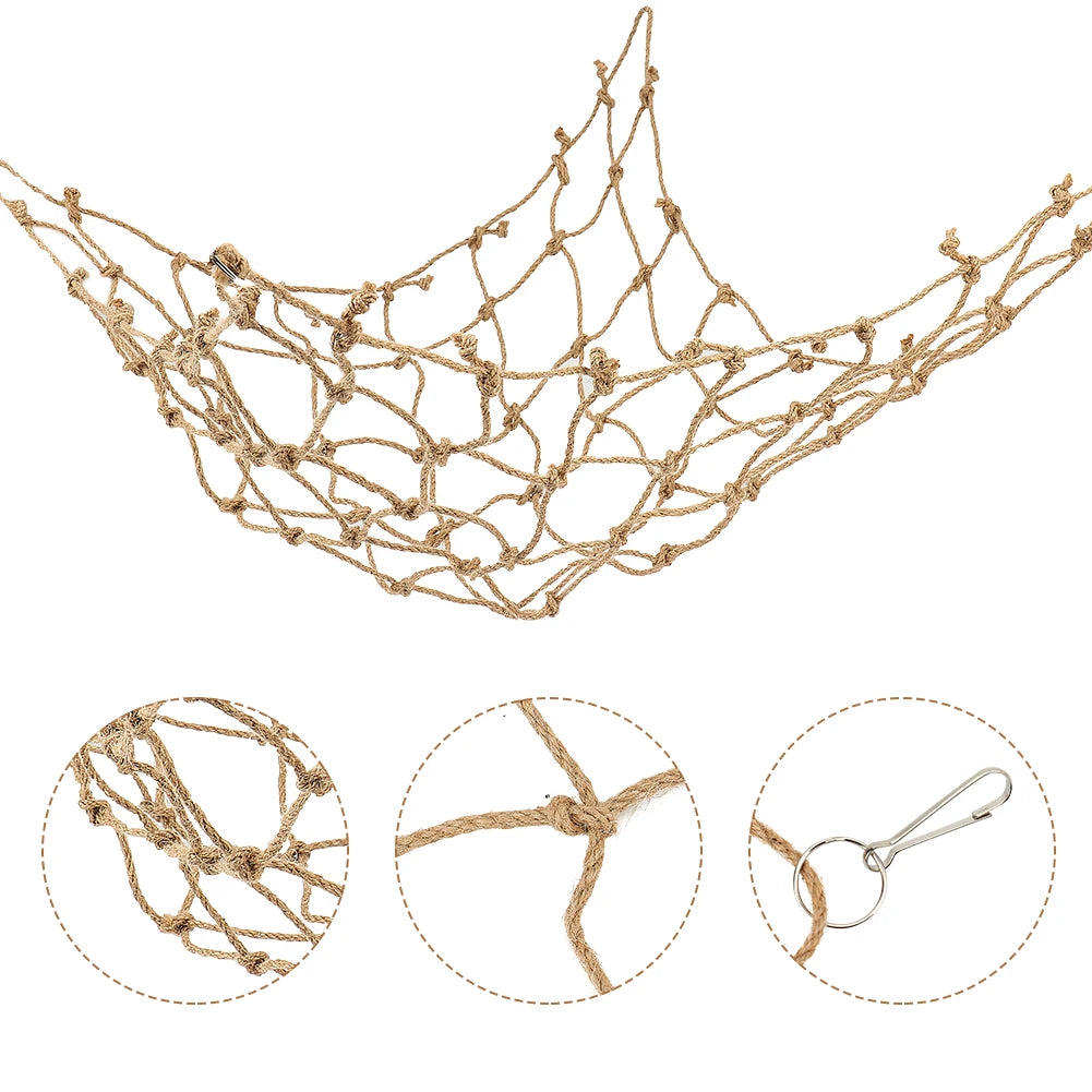 Bird Toys Bird Climbing Net Hemp Rope Parrot Hanging Rope Net Swing Play Rope Ladder Chew Toy Play Gym Toys
