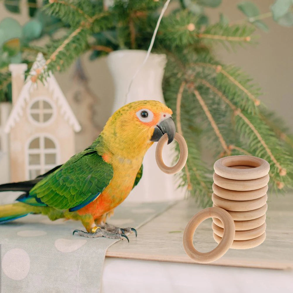 10Pcs Interactive Rattan Balls Parrot Toys Parrot Chewing Bite Toy Brass Bird Training Whistle for Parakeet Budgie Bird Supplies