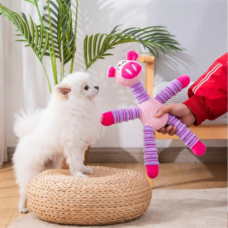 1pc Dog Toys Grinding Teeth Plush Pet Supplies Teeth Cleansing Toys Bite-resistant And Bored Interactive Puppy Toys