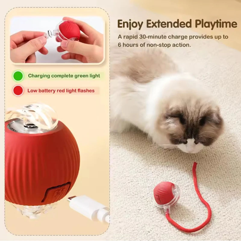 Self-satisfied cat toys that can be bitten by long-lasting smart cat balls automatically avoid pets with ropes and jump balls