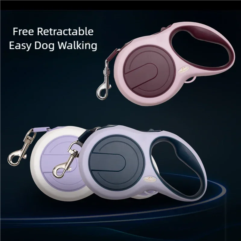 5m Dog Leash Retractable Roulette Collar for Small Medium Dog Accessories Adjustable Durable Walking Hiking Bulldog Rope