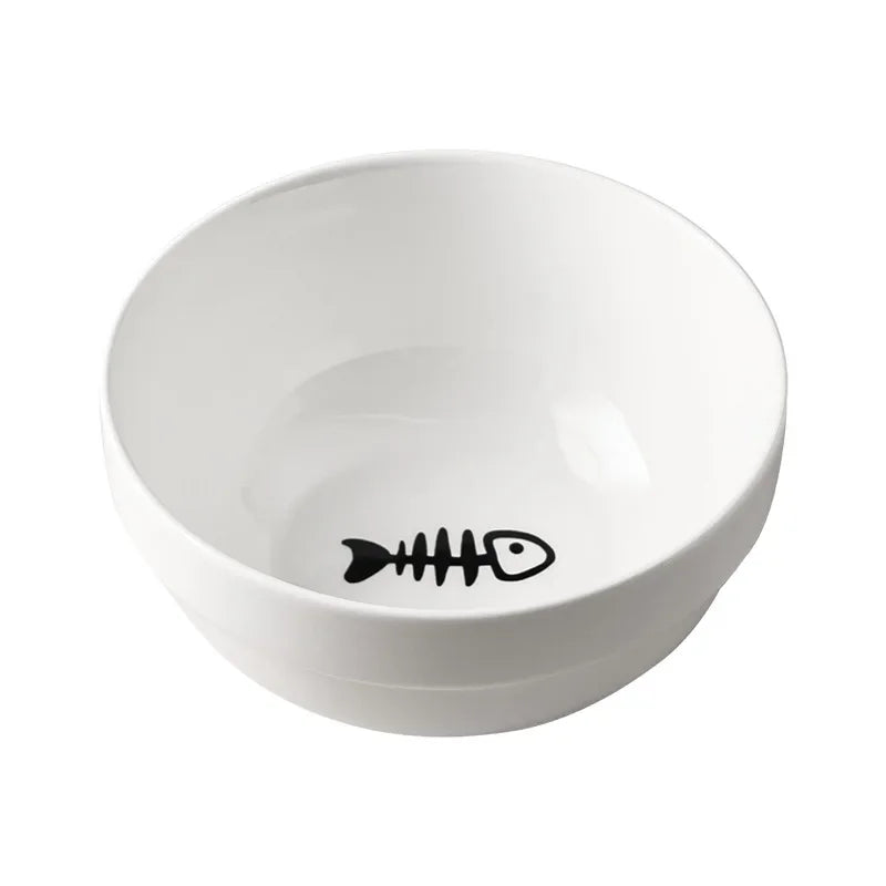 Ceramic Bowl Kitten Puppy Ceramic Bowl 500ML Pet Water Feeder Cat Food Feeding Dish Dispenser with Raised Stand Cat Accessories