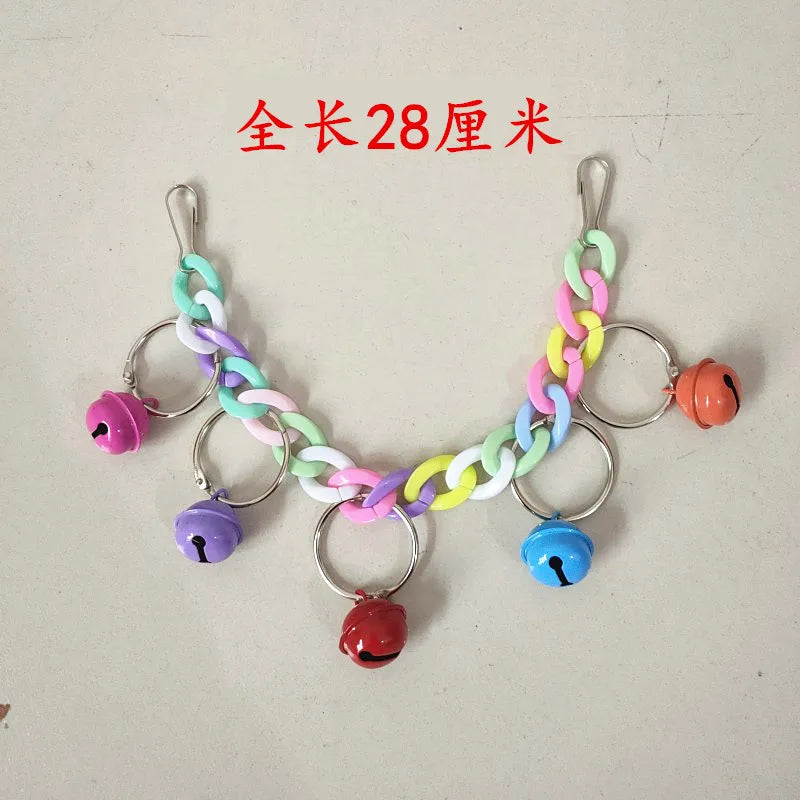 Pack Bird Toy Cage Bird Accessories Wood Parrot Toys Bird Toy Swing Suspension Bridge Ball Cage Bells Pet Supplies Set