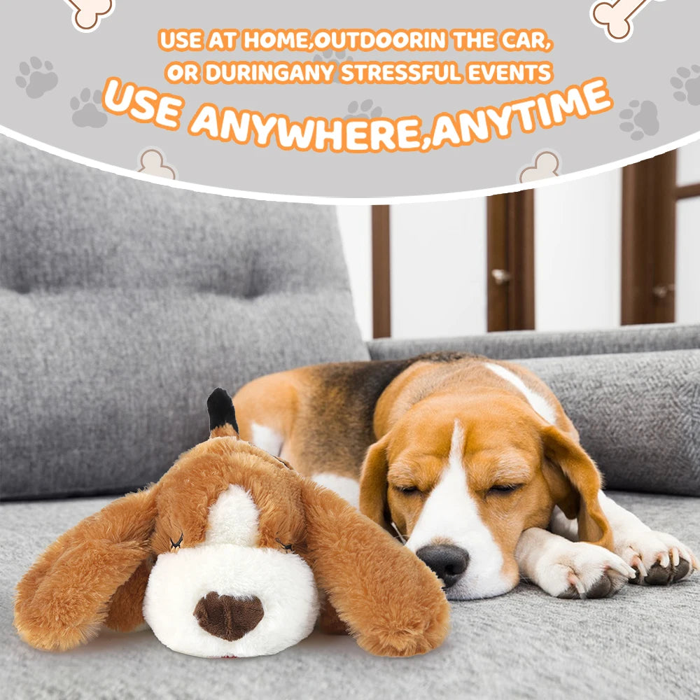 Puppy toys with heartbeat dog toys, pet separation stress soft plush relief and calming sleep partner behavior aid toys