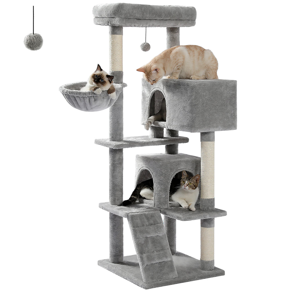 Multi-Level Cat Tree Tower with Scratching Post, Cozy Hammock, Top Perch, Large Cat Condo for Indoor, Cat Accessories, Cat Toys