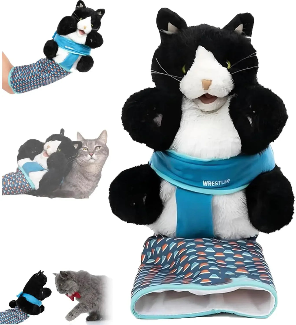 Cats Puppet Wrestler Cat Wrestling Toy Puppet Interactive Hand Puppet with Tough Padding for Safe Play Cat and Dog Toys