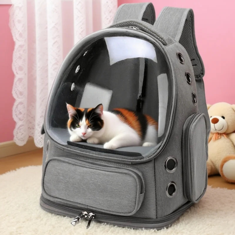 New Transparent Pet Carrier Backpack for Cats and Small Dogs Breathable Outdoor Cat Accessories Shoulder Bag Travel Pet Supplies