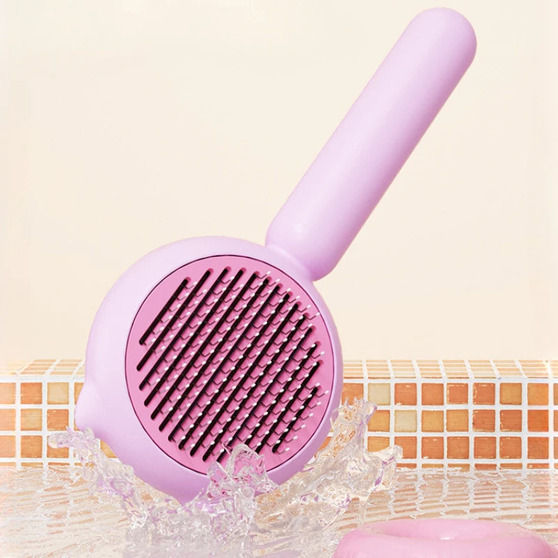 Cat Comb Fur Removal Beauty Brush Long Hair Self-Cleaning Brush Dogs Pet Cat Accessories Removing Floating Fur Grooming Tool