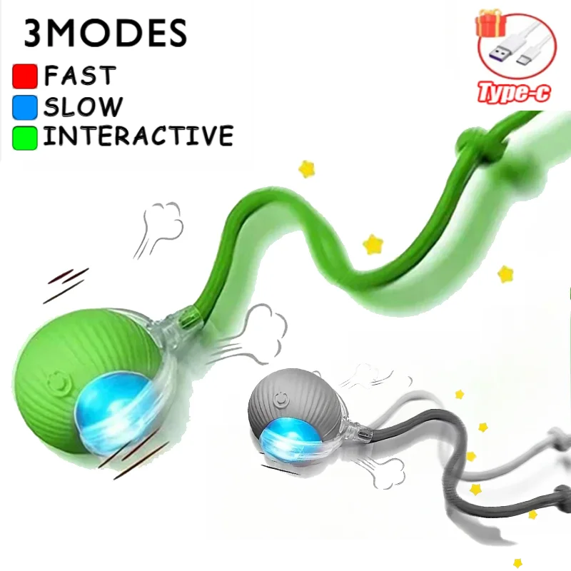 Interactive Toy for Cats Toy Automatic Rolling Ball Cat Accessories Rolling Ball Magic Ball Toys for Cat Training Imitate Mouse