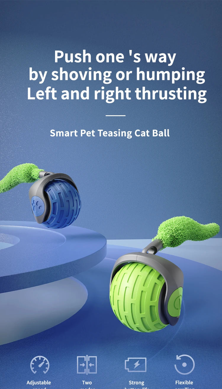 Speedy Tail 2.0 Automatic Cat Toy Ball, Interactive Moving Tail for Indoor Cats/Dogs with Replaceable Tail, Smart Pet Play