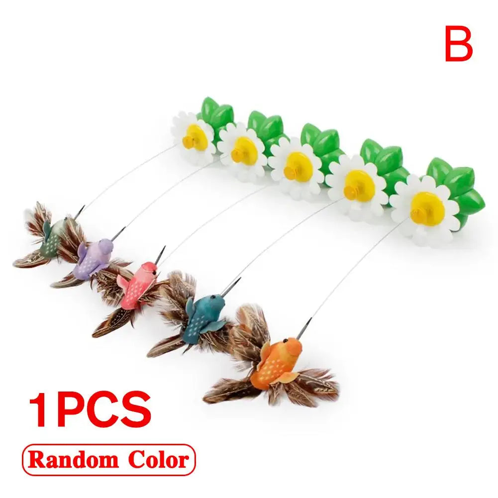 Rotating Electric Butterfly, Hummingbird And Bee Pet New Product Rotating Around Flowers To Cats And Butterflies Pet Toys