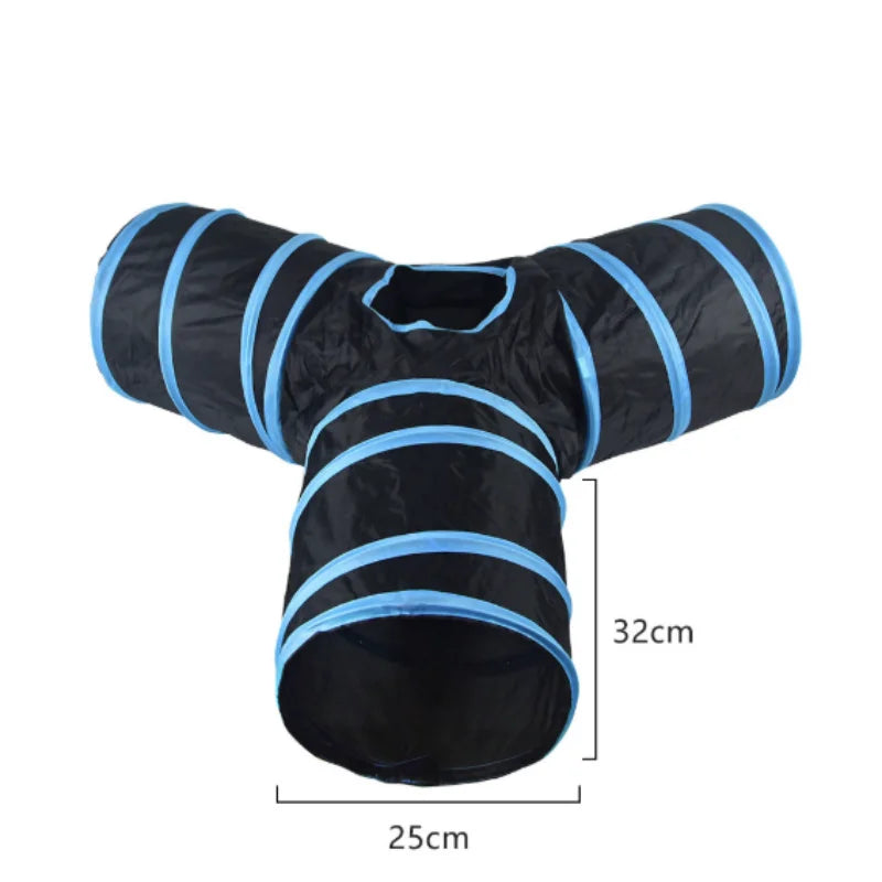 Hot Cat Tunnel Pet Tube Collapsible Play Toy Indoor Outdoor Kitty Puppy Toys for Puzzle Exercising Hiding Training Pet Toys