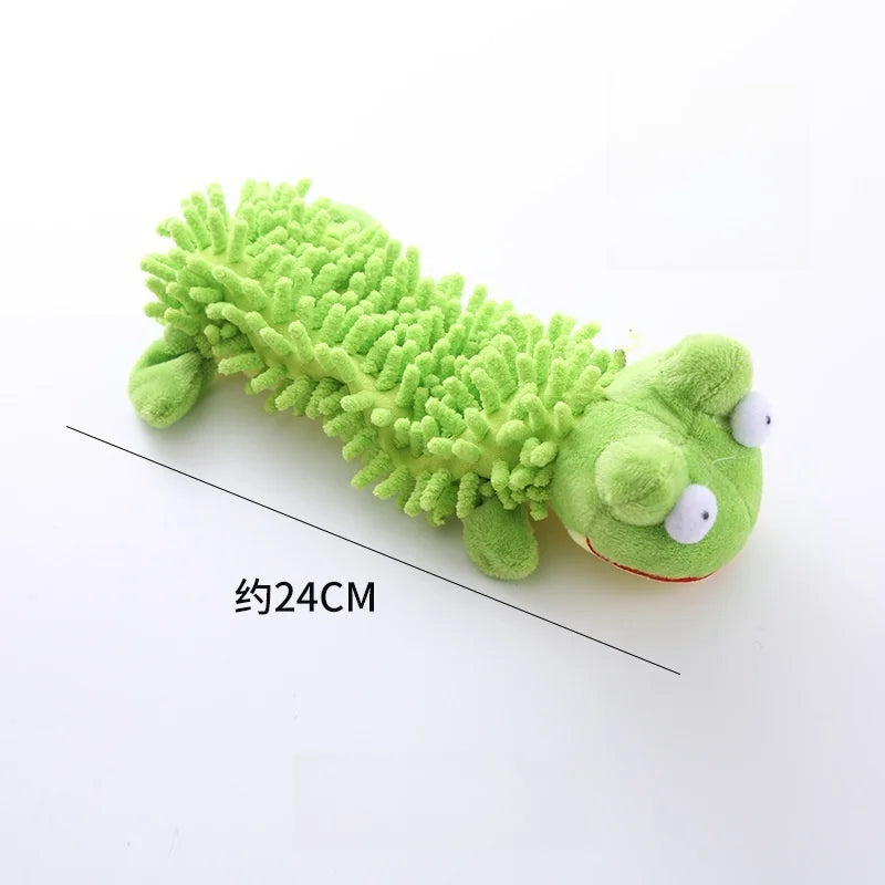 Chew Resistant Plush Pet Toys Stress Relieving Mop Plush Frogs Hippopotamus Teeth Grinding Dog Toys