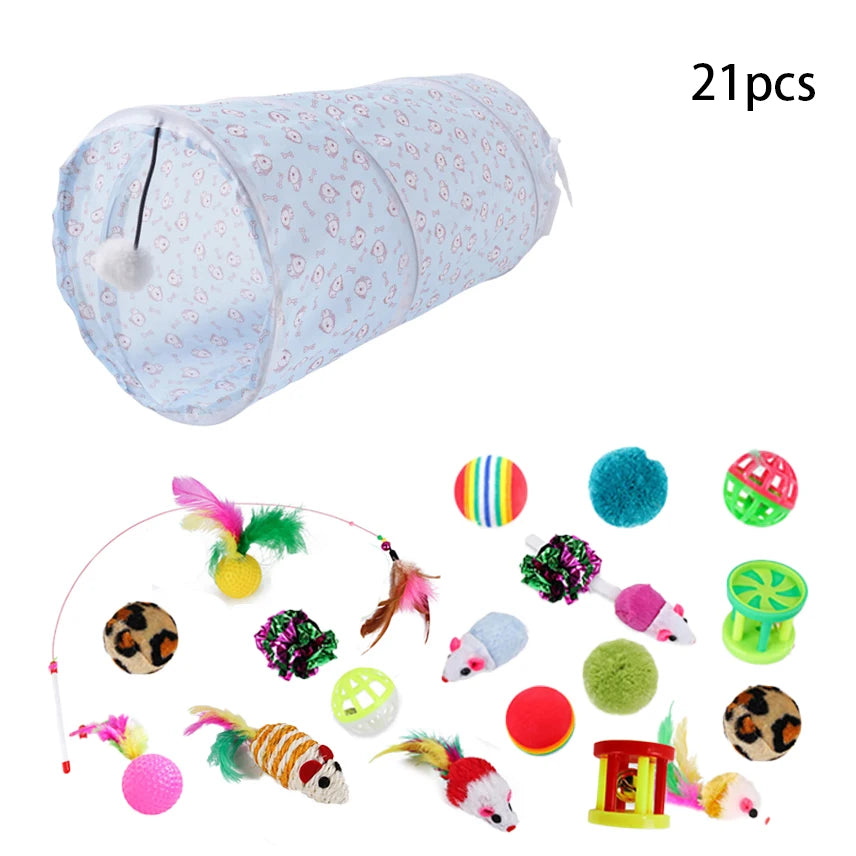 Cat Kitten Toys Variety Pack Pet Cat Toys Combination Set Cat Toy Funny Cat Stick Sisal Mouse Bell Ball Cat Supplies