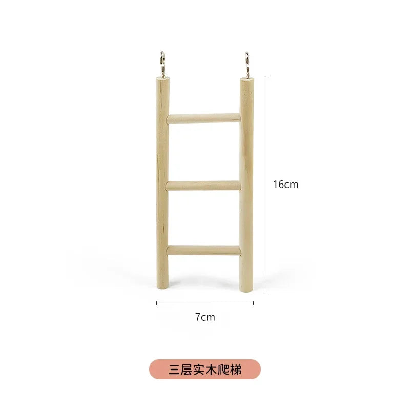 1PC Birds Toy Wooden Ladders Swing Scratcher Perch Climbing 3/4/5/6 Ladder Bird Cage Hamsters Parrot Toys Hanging Pet Supplies