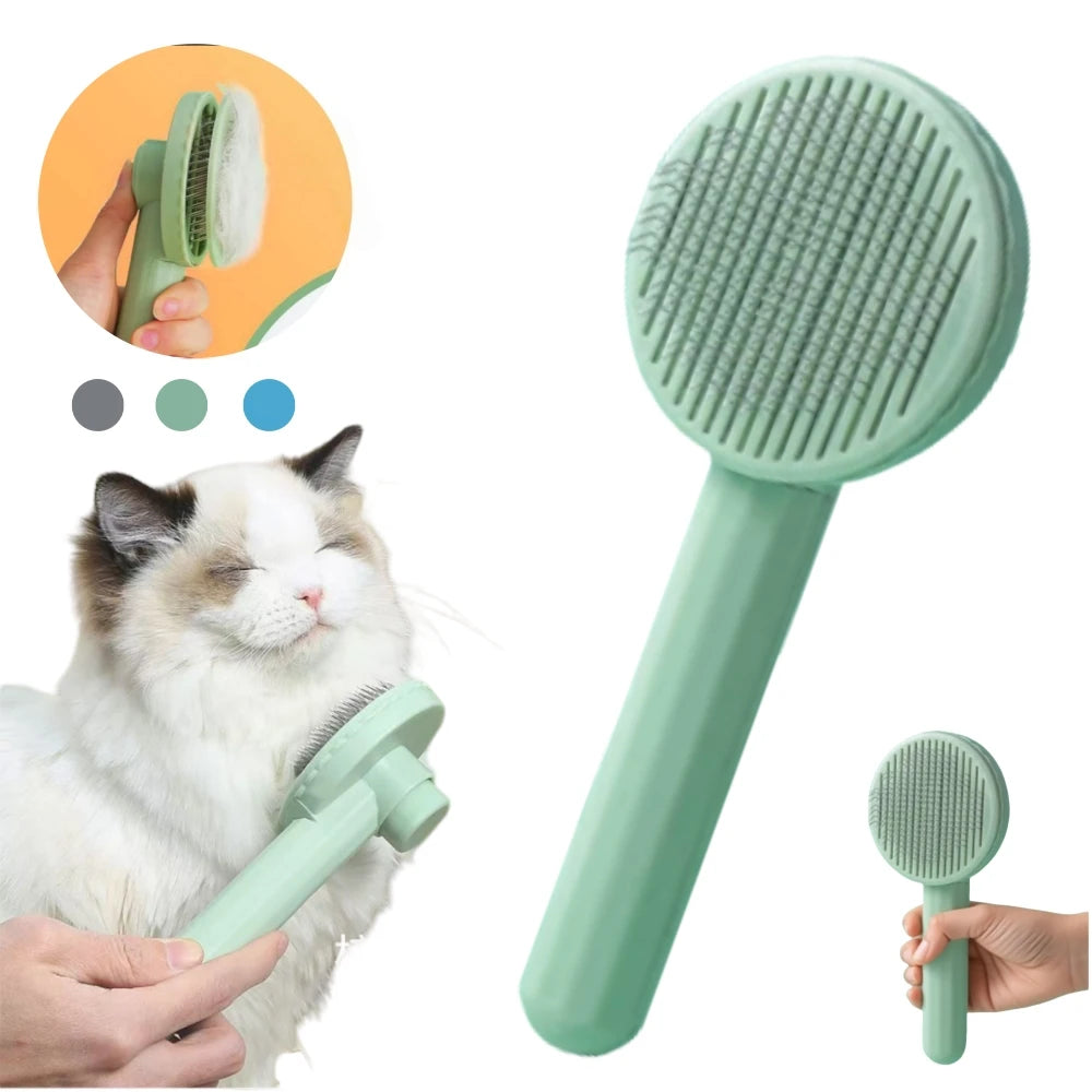 New Cat Comb Pet Dog Brush  Self Cleaning Pet Hair Remover Brush, for Dog Cat Grooming Tools Pet Dematting Comb Dog Accessories