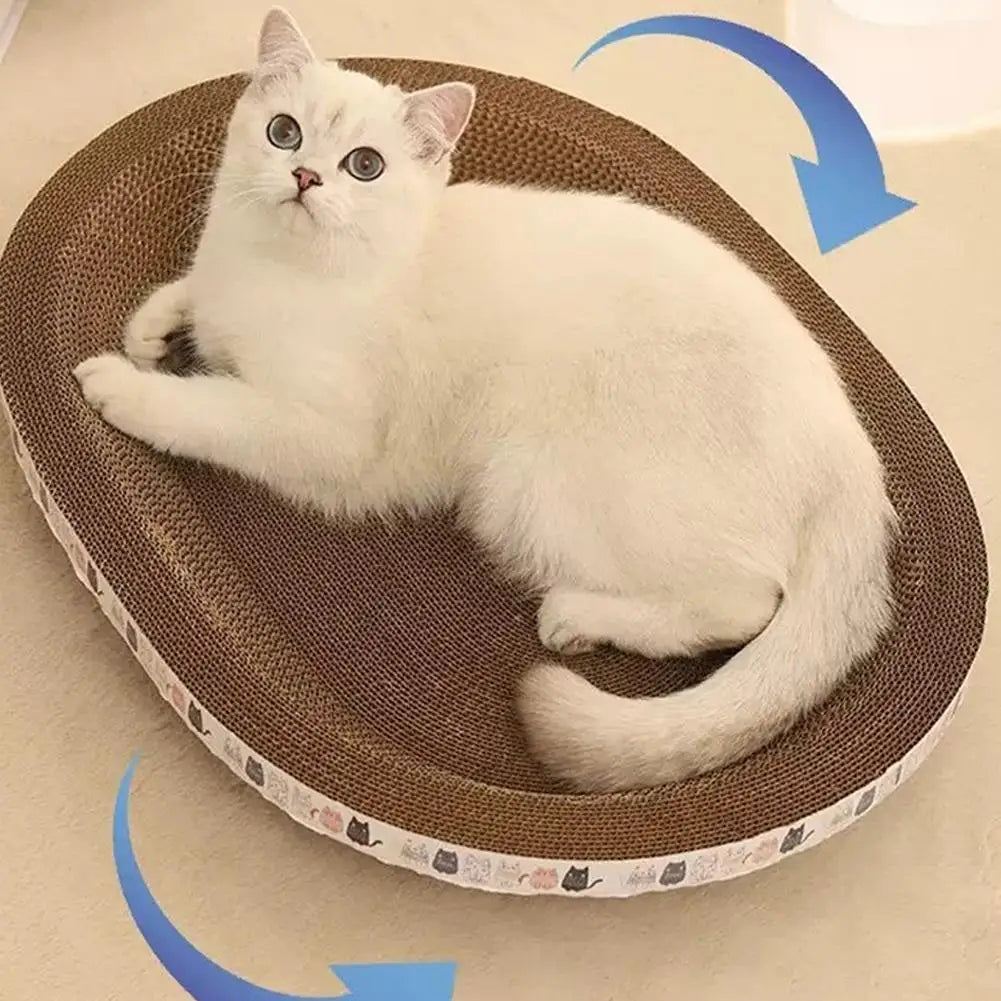 Corrugated Cat Scratcher Cat Scrapers Round Oval Grinding Claw Toys for Cats Wear-Resistant Cat Bed Nest Cat Accessories