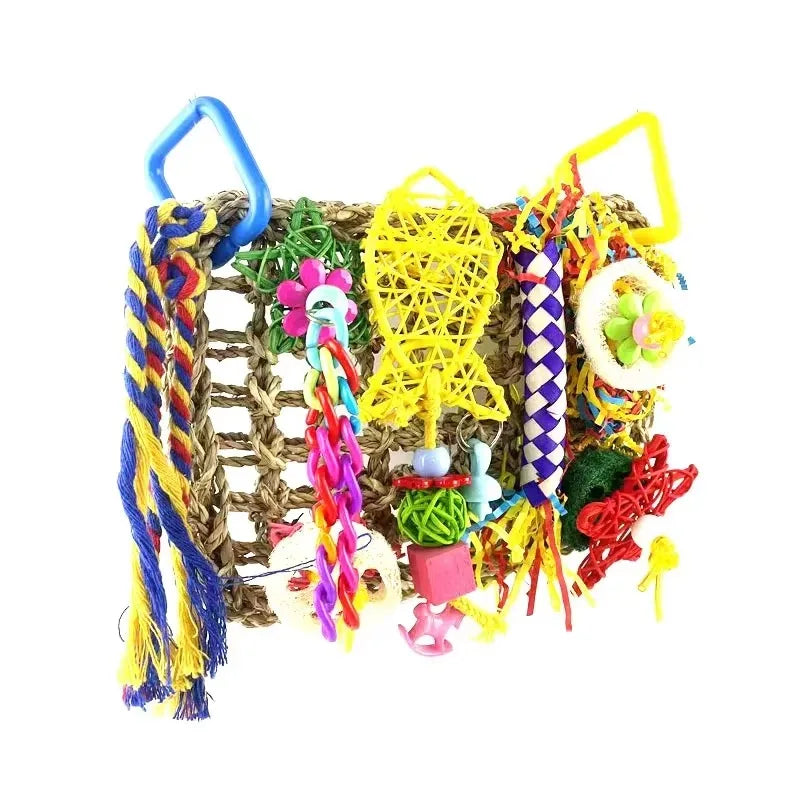 Bird Toys Parakeet Toys Bird Foraging Toys Grass Mat Climbing Wall For Parakeet,Parrot,Cockatiel,Conure Lovebird cages à oiseaux