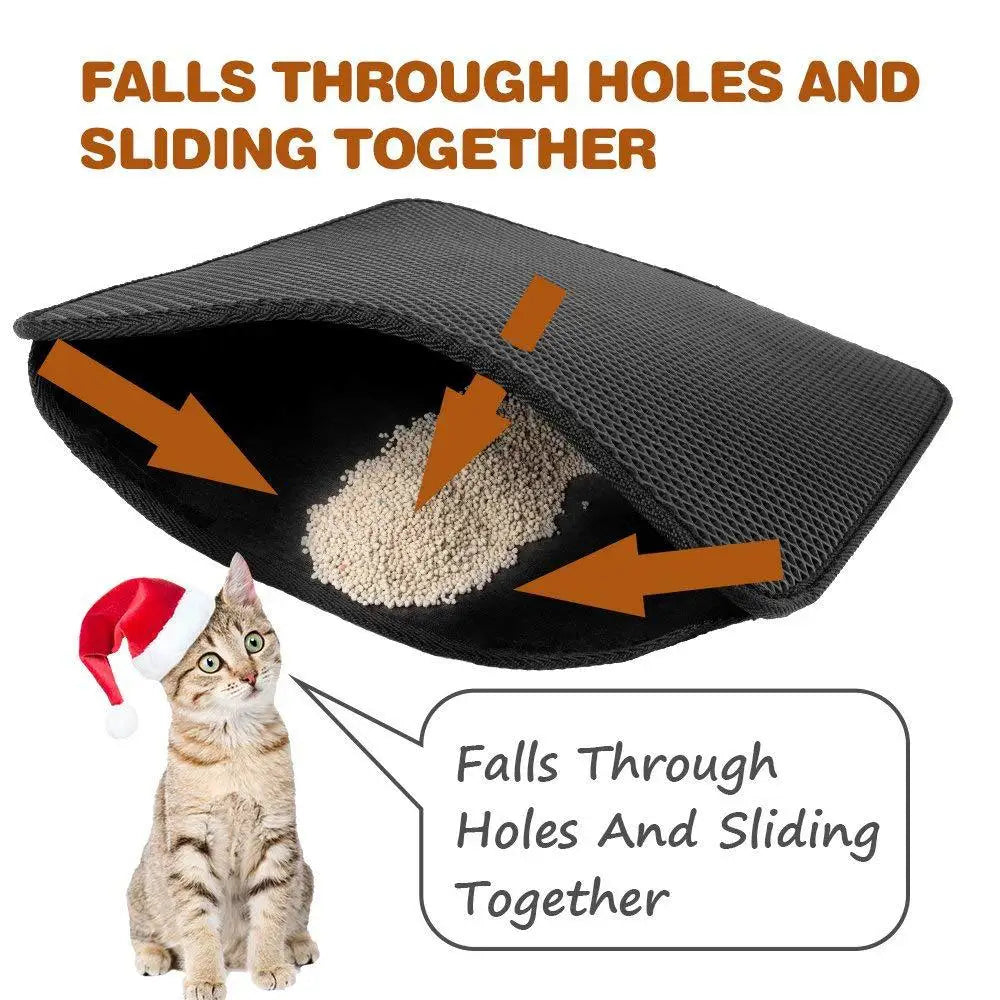 Waterproof Double Layer Cat Litter Mat Cat Litter Box Mat Cats Sand Removal Pad Bed Mat Pet Clean Pad Cat Accessories 5 Sizes