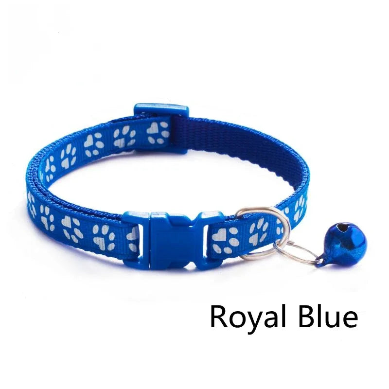 1/3/6/12/18Pcs Pet Collar With Bell Footprints Colorful Dog, Dog, Cat Accessories Cat Collar Adjustable Bell Ring Necklace Pet
