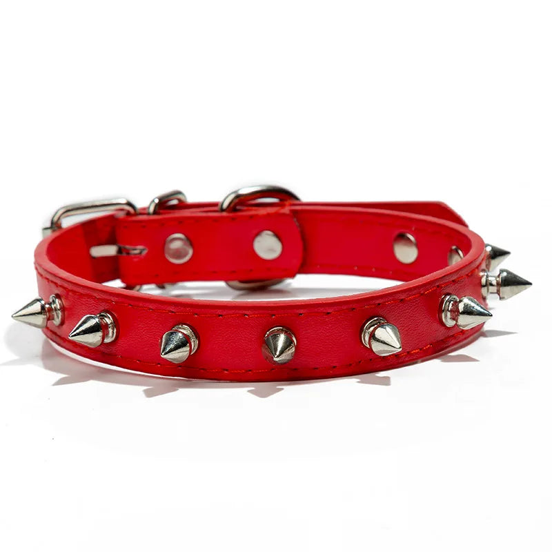 Leather Dog Cat Collar Spiked Studded Puppy Pet Necklace For Small Medium Large Dogs Cats Neck Strap Pet Collars Dog Accessories