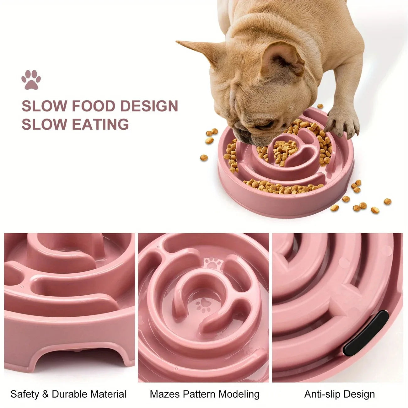 Pet Cat Dog Slow Food Bowl Anti-choking Food Bowl Puzzle Snack Bowl for Neck Protection Plastic Multiple Colors Dog Accessories