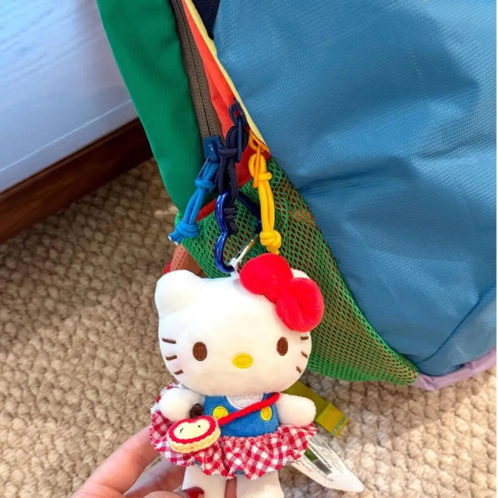 Sanrio Plaid Skirt Shoulder Bag Hello Kitty Pendant Keychain Bag Hanging Accessories KT Cat Accessories