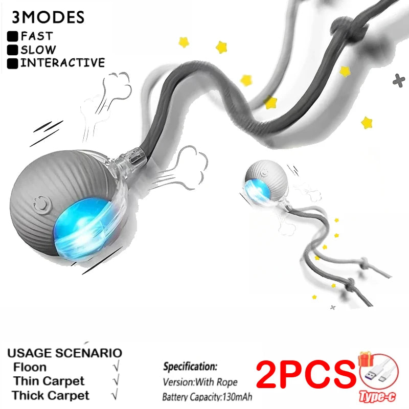 Interactive Toy for Cats Toy Automatic Rolling Ball Cat Accessories Rolling Ball Magic Ball Toys for Cat Training Imitate Mouse