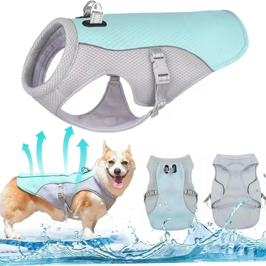 Summer Cooling Vest Harness Reflective Quick Release Hot Pet Clothes Cool Jacket For Small Medium Largr Dog Accessories