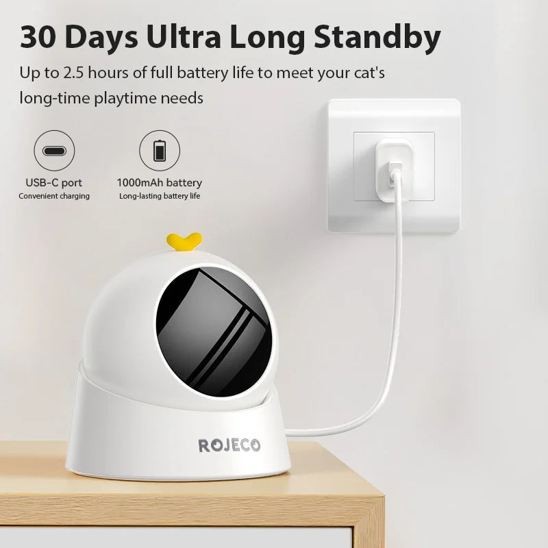 ROJECO Automatic Cat Toy Interactive Adjustable Mode Electric Cat Laser Toy For Kitty Dog Indoor Smart Teasing Laser Cat Toys