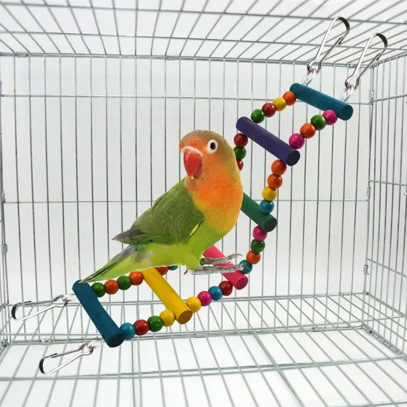 Bird Parrot Toys Hanging Ladders Hammock Swing Toy Pet Bird Cage Accessories