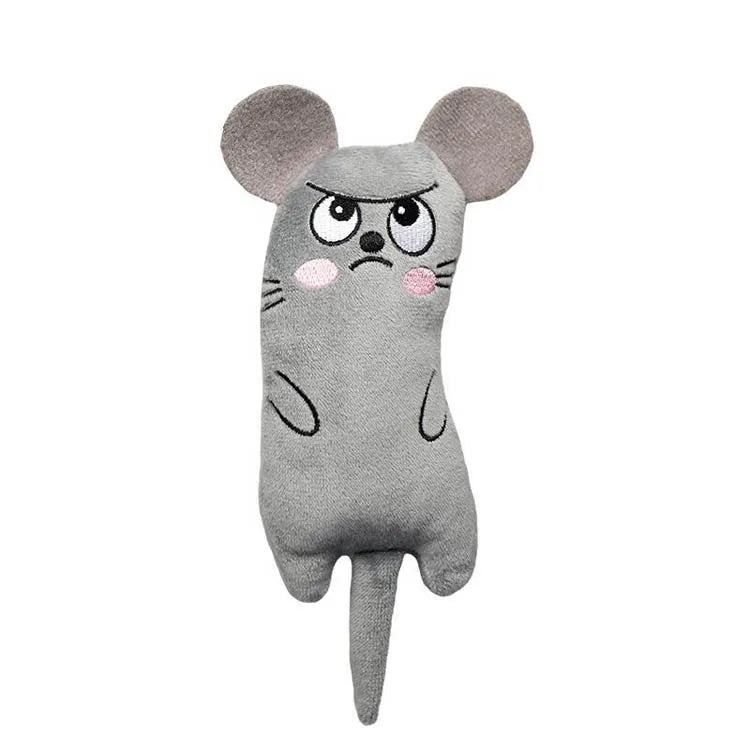 Funny Cat Toys Plush Embroidery Interactive Cat Toys Mini Teeth Grinding Catnip Toys Kitten Chewing Squeaky Toy Pet Supplies