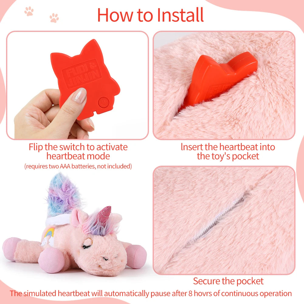 Plush dog toys, Dog Halloween gifts, pet heartbeat soothing toys, dog chew toys, pet calming aids, behavioural training toys