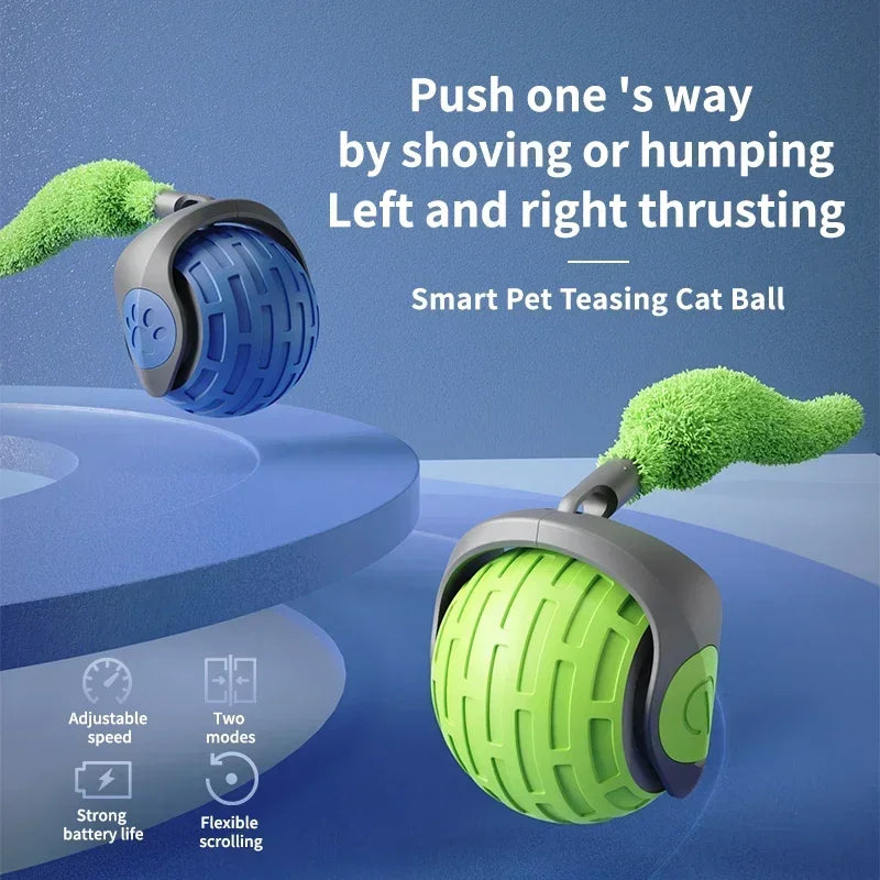 Speedy Tail 2.0 Automatic Cat Toy Ball, Interactive Moving Tail for Indoor Cats/Dogs with Replaceable Tail, Smart Pet Play