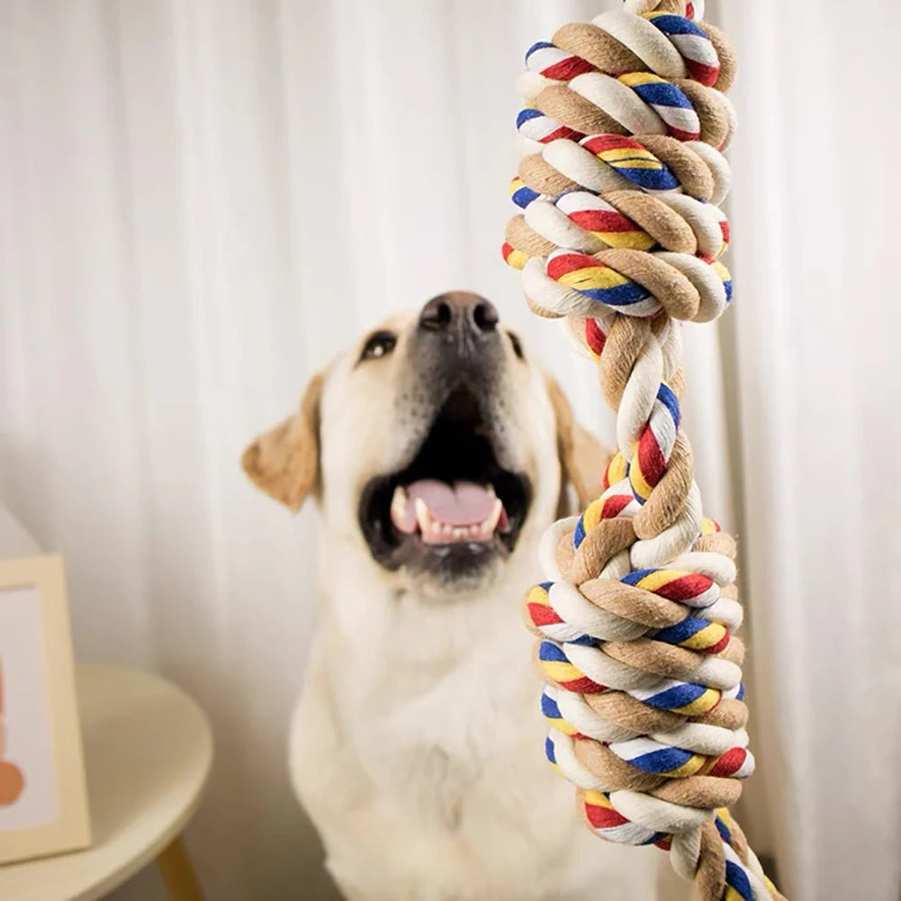 Bite-resistant Dog Rope Knot Toys Interactive Pet Toys for Medium Large Dogs Colorful Dog Molar Toy Chewing Toy Dog Accessories