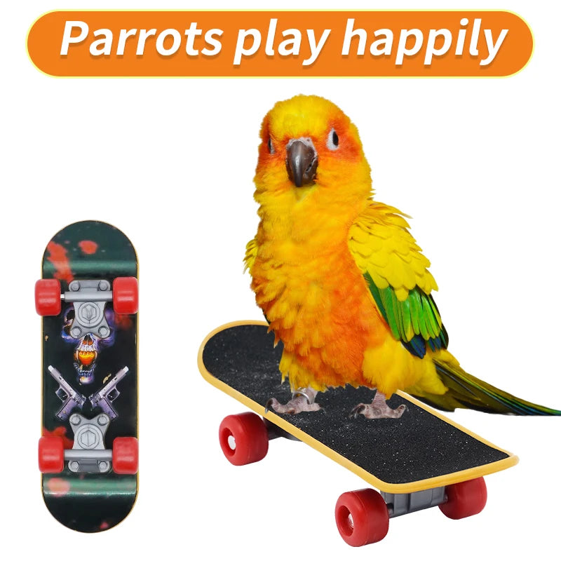 Bird Toys Funny Parrot Mini Skateboard Toy Birds Training Skateboard For Budgies Parakeet Growth Toy Pet Toy Bird Accessories