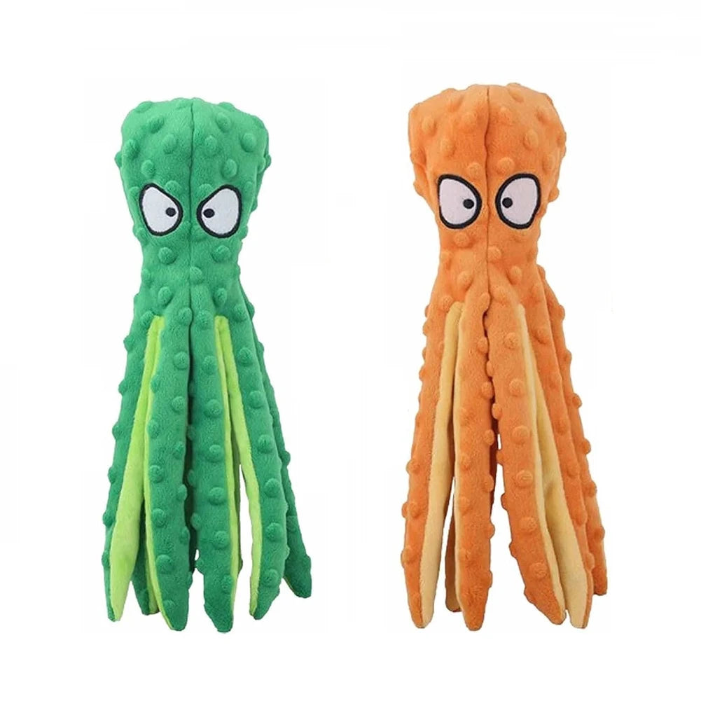 2 Pcs Octopus Shell Voice Toy Intelligent Dogs Chew Toys No Stuffing Squeaky Plush Smart Toys Bite Resist for Small Medium Dogs