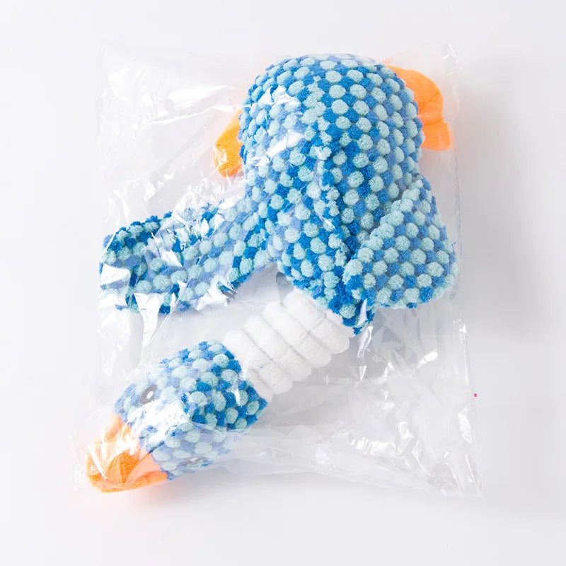 Dog Toys Plush Animal Toy Wild Goose Chewing Toy for Small Medium Large Dogs Cats Teeth Cleaning Toys Pet Squeak Toy for Puppy